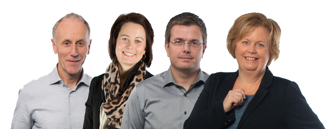 Bilde av fire av Simployers dyktige rådgivere.